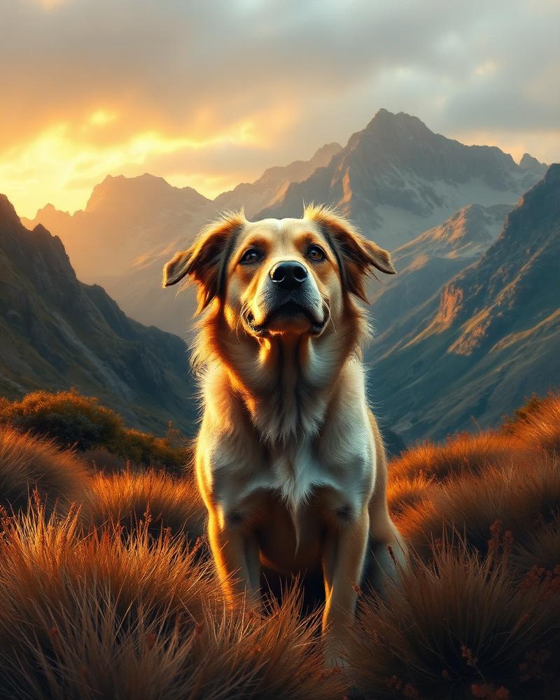 Adventure style pet portrait