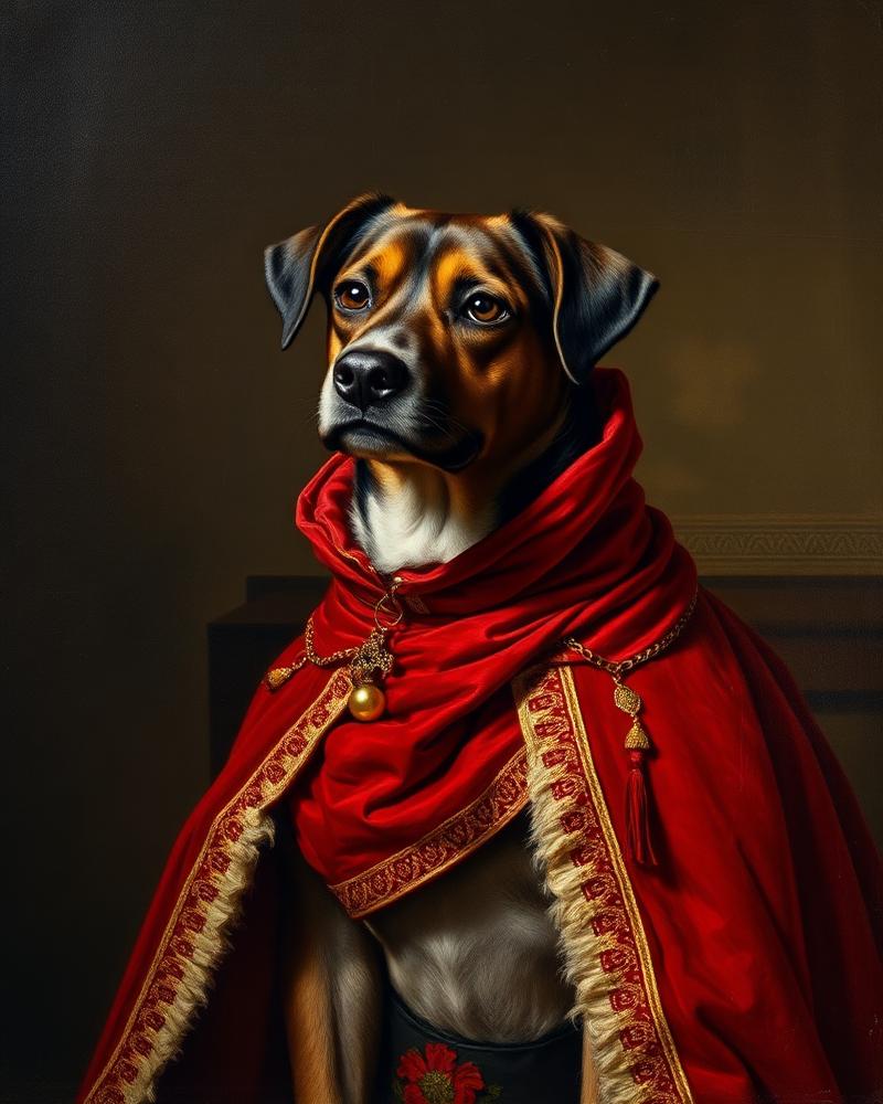 Regal style pet portrait